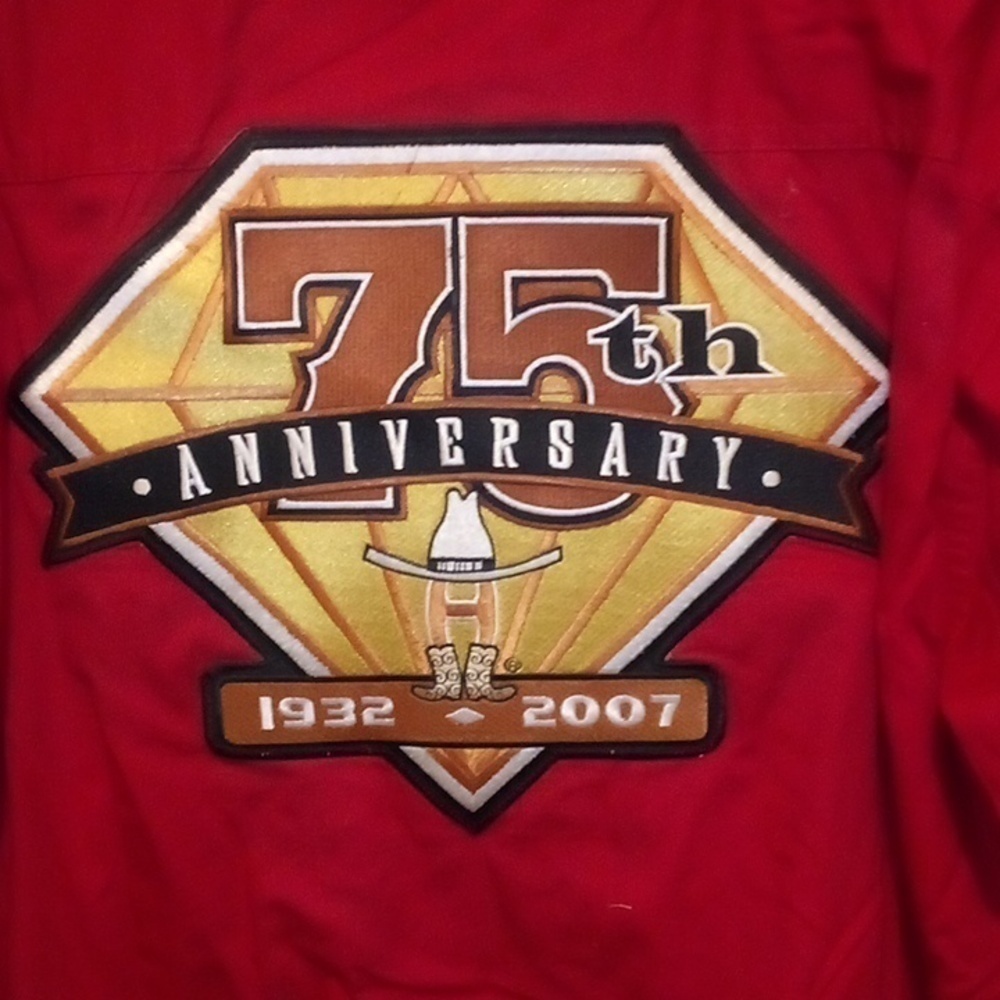 75th Anniversary Houston Rodeo 1932-2007 Red Long Sleeve Button Down Shi…